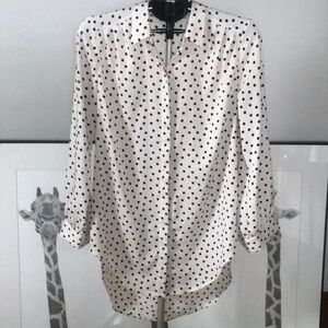 Express Polka Dot Button-Up Tunic Blouse size M 🌺